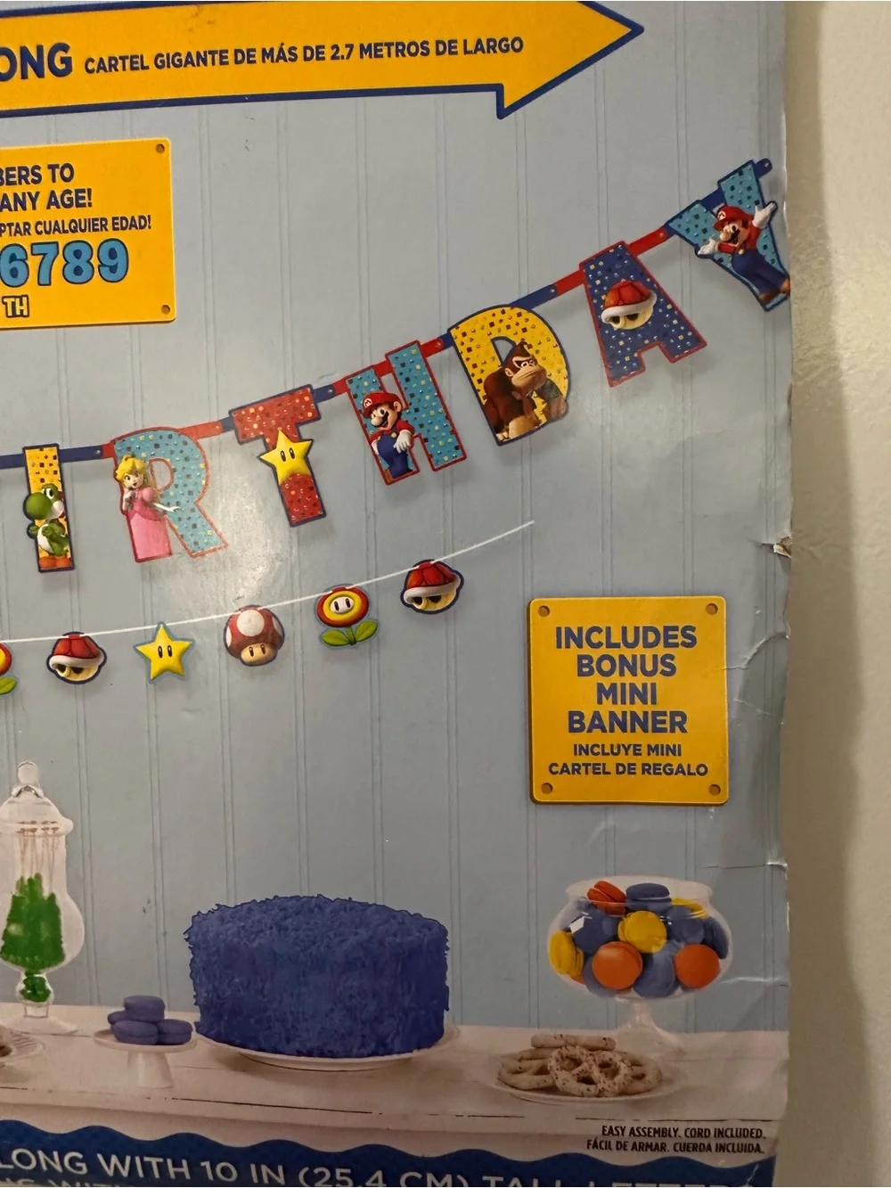 Super Mario Jumbo Happy Birthday Banner Kit Add Any Age Nintendo Party Decor